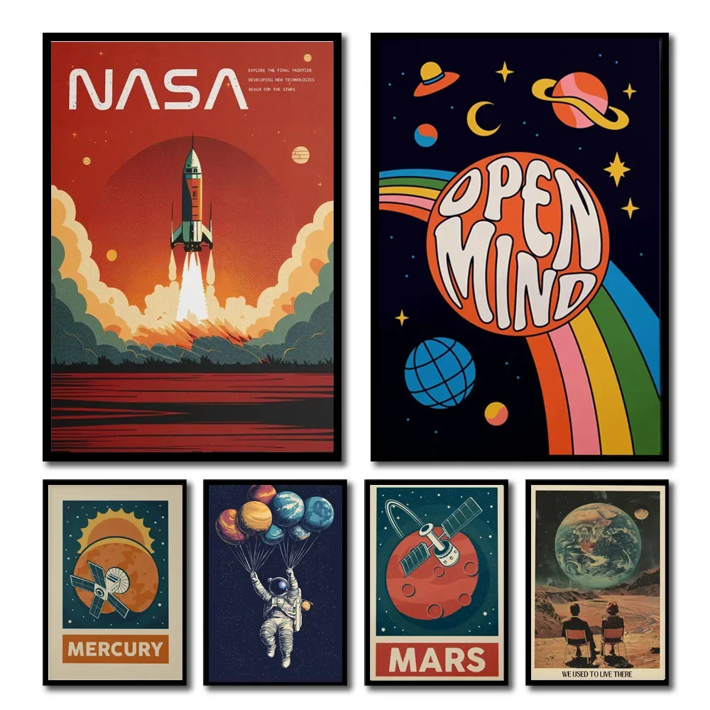 Star Map Poster - 1 szt. Retro Układ Słoneczny Planeta