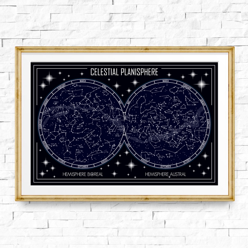 Niebiańska mapa planisphere pl – Star Map Poster recenzja i cena